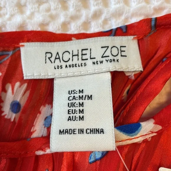 NWT! Rachel Zoe Pleated Sleeveless Floral Blouse - Picture 5 of 6